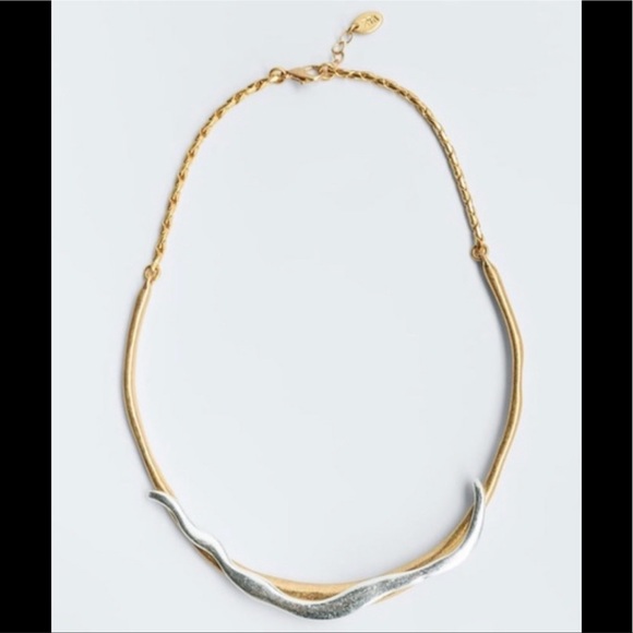 NWOT | ZARA CHOKER NECKLACE IN GOLD & SILVER - Picture 1 of 2